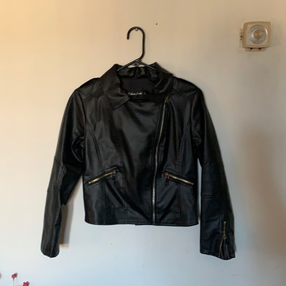 Black leather jacket